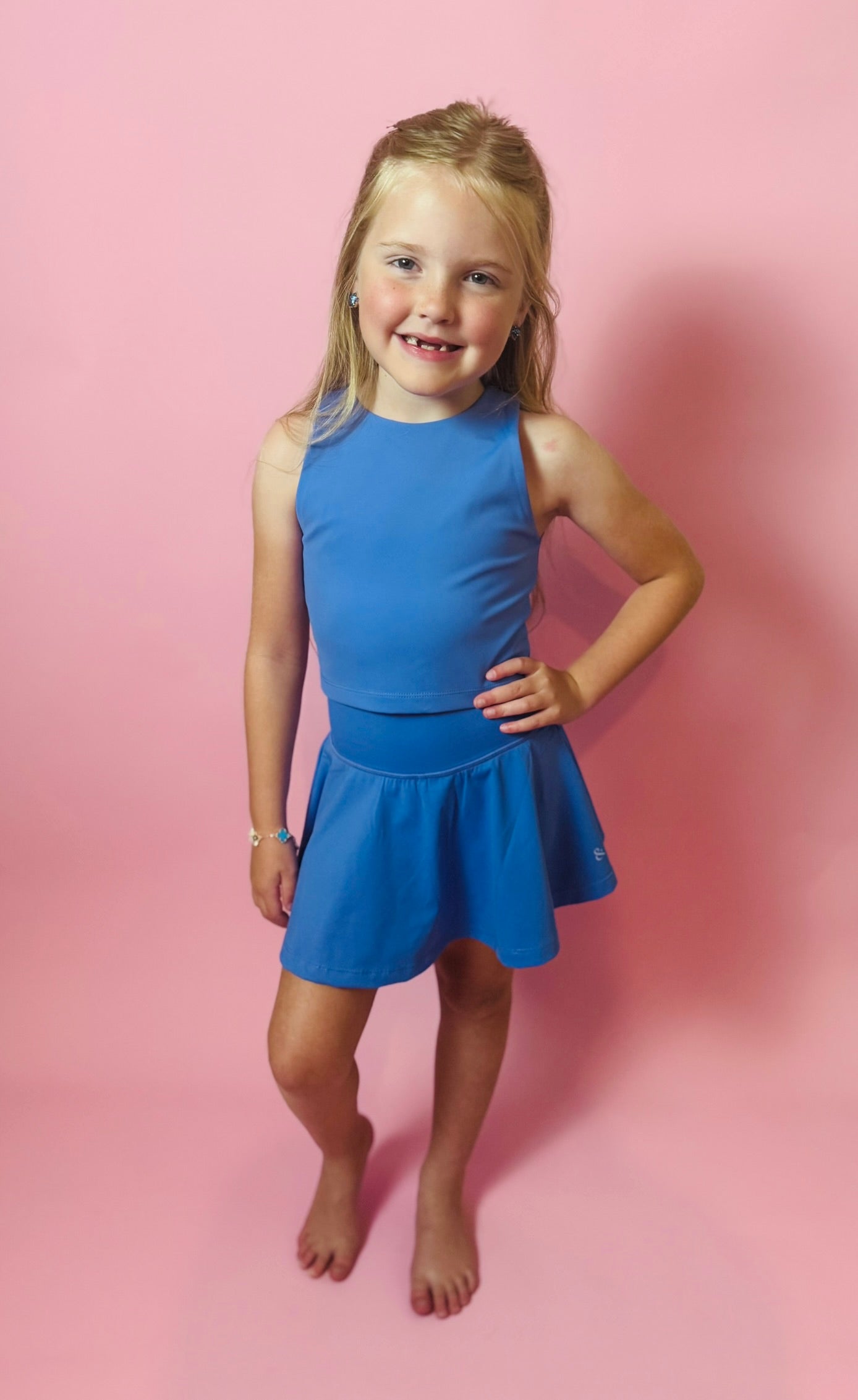 Two-Piece Tennis Skirt Set in Blue - Best Seller