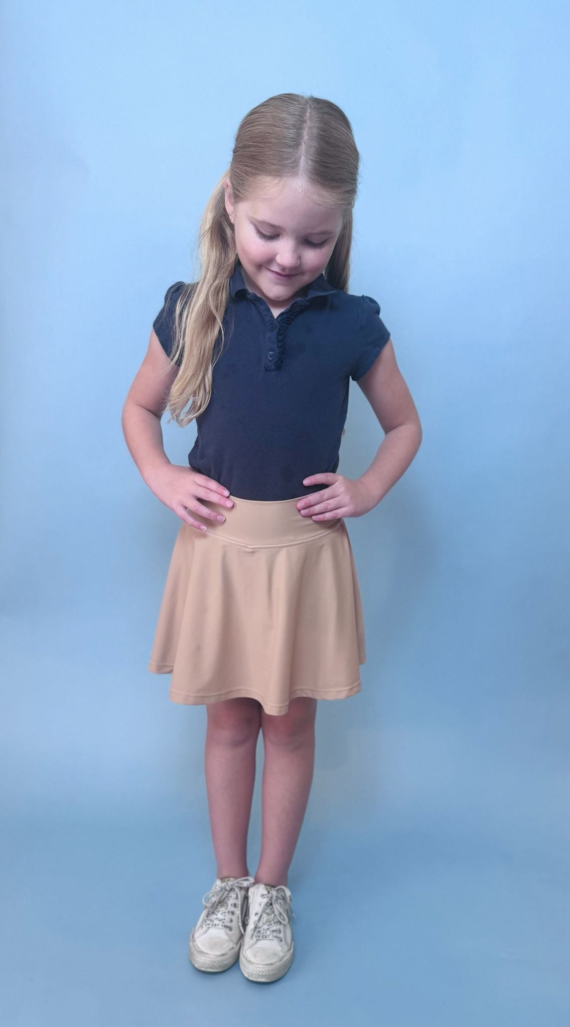 Kid's Uniform High Waisted Performance Athletic Skirt