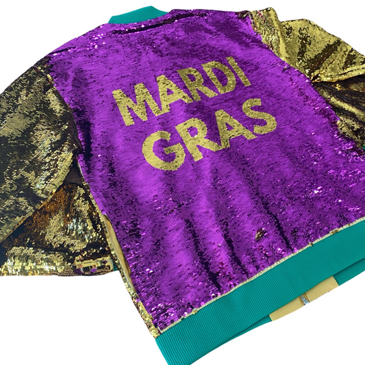 Women's Mardi Gras Sequin Jacket with Mommy & Me Matching Matching Option