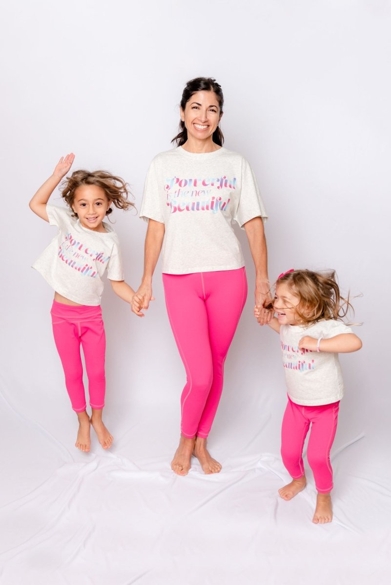 Barbie-Inspired Pink Athletic Leggings: Mommy and Me Matching Perfection