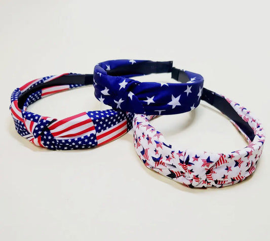 Fourth of July Headbands with Knotted Top. Assorted Styles. 