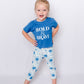 Girls Blue Polka Dot Athletic Wear Set