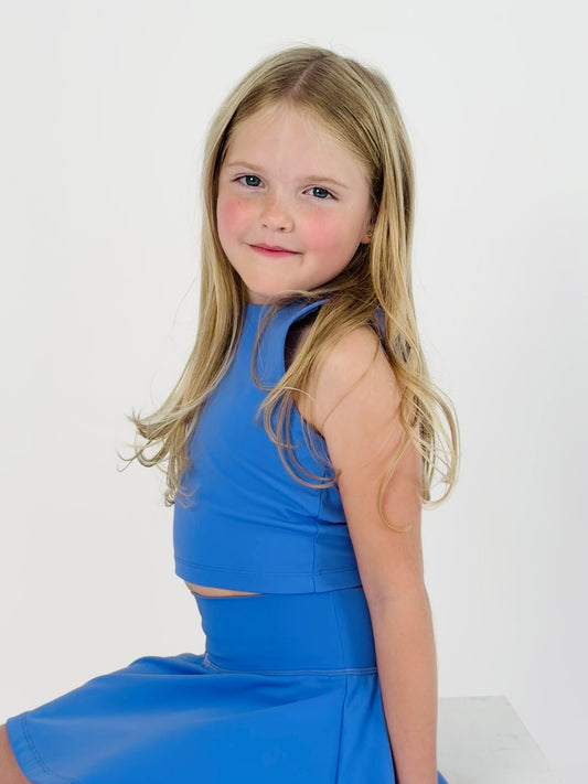 Two-Piece Tennis Skirt Set in Blue - Best Seller