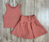 peach tennis skirt set for girls