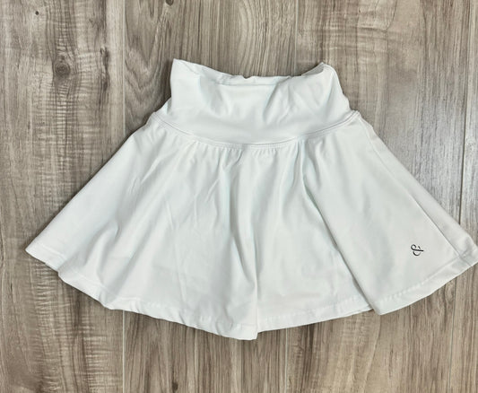 Kid's and Tween White Athletic Tennis Skirt – High-Waisted with Built-In Shorts