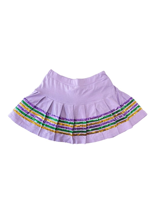 Girl's Mardi Gras Sequin Skorts in Lavender