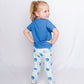 Girls Blue Polka Dot Athletic Wear Set