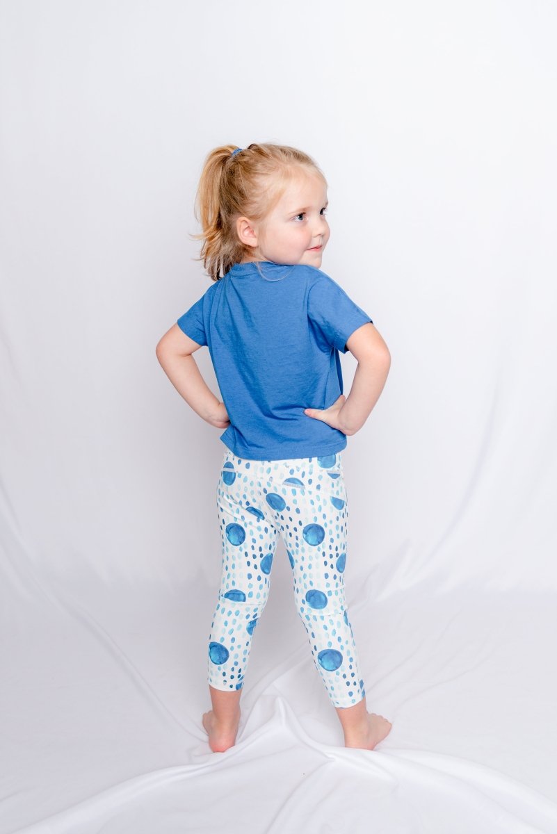 Girls Blue Polka Dot Athletic Wear Set