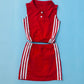 girls two piece polo and track set in red