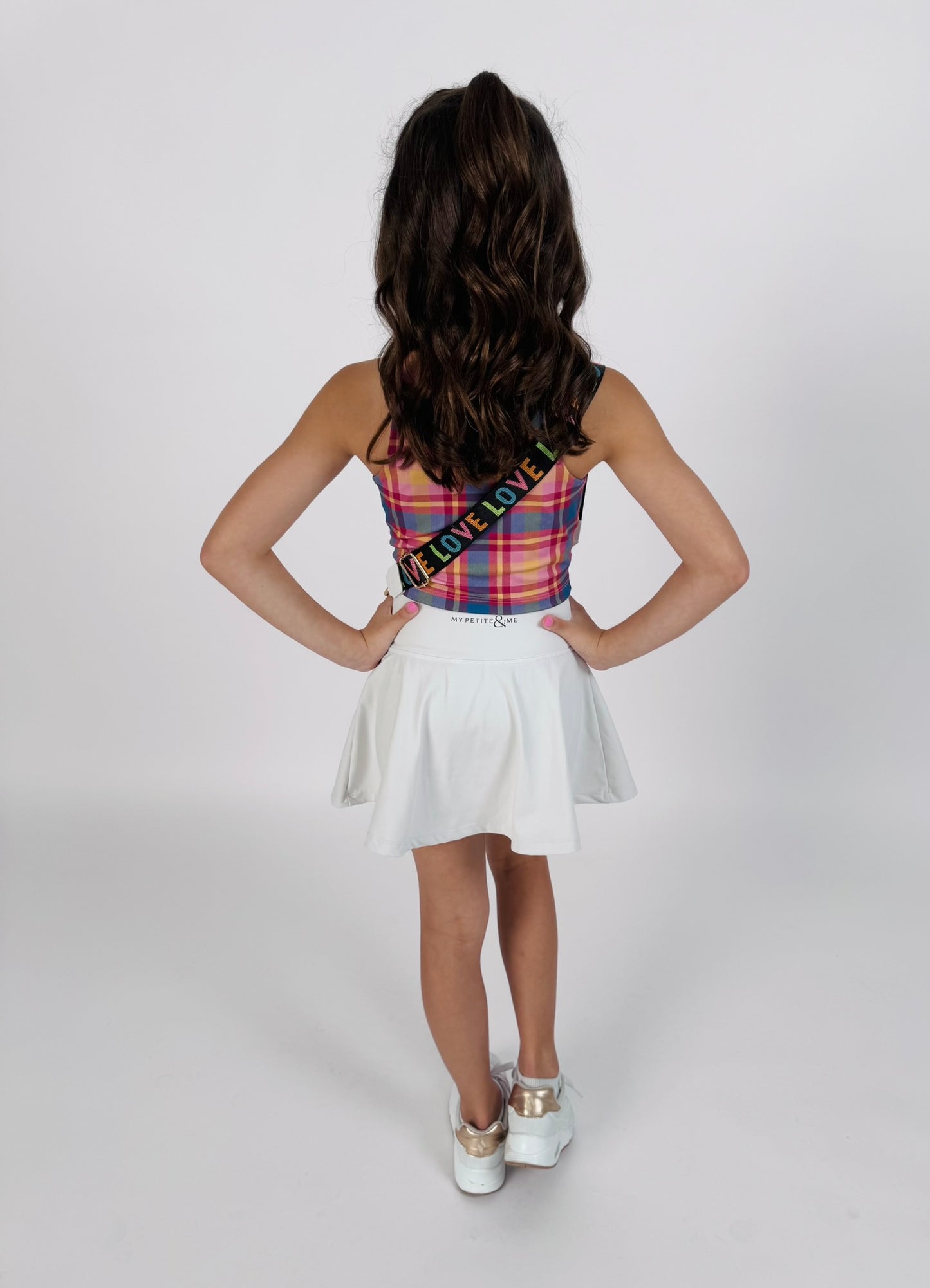 Kid's and Tween White Athletic Tennis Skirt – High-Waisted with Built-In Shorts